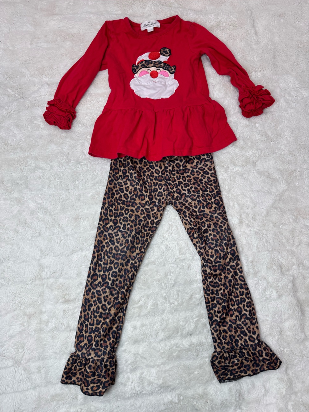 Marie Nicole Leopard Santa Matching Set